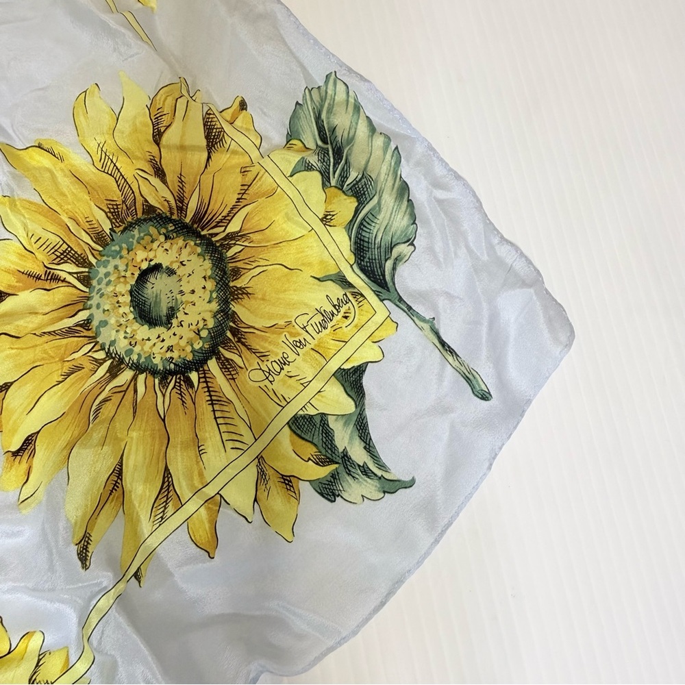 Diane Von Furstenberg Sunflower Print Silk Scarf - Picture 3 of 5